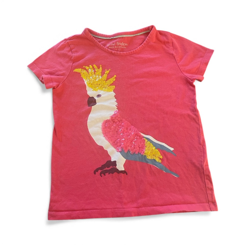 Mini Boden Coral Parrot Tee